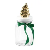 Ozdoby bożonarodzeniowe - Pojemnik świąteczny na ciastka szklany Choinka 1 L - miniaturka - grafika 1