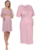 Piżamy ciążowe - Koszula Nocna Ciążowa Do Porodu Karmienia Luna L Brudny Róż Infantilo - miniaturka - grafika 1