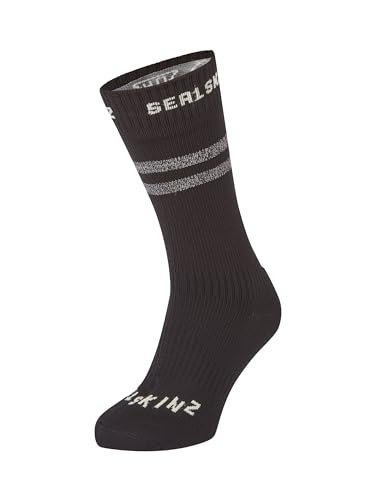 SEALSKINZ Runton Wodoodporne skarpety średniej długości na zimną pogodę z Hydrostopem | czarne | M, Czarny, Medium