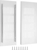 Kratki wentylacyjne - Kratka wentylacyjna aluminiowa z wkrętami do wentylacji szafek i pomieszczeń, 20 x 8 cm, srebrna, 2 sztuki - miniaturka - grafika 1