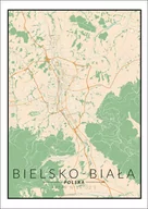 Plakaty - Galeria Plakatu, Bielsko Biała mapa kolorowa, 20x30 cm - miniaturka - grafika 1