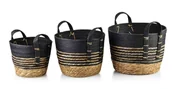 Kosze wiklinowe - Lumarko Lumarko Komplet 3 Koszy Trawa Morska 33x33xh:26/28x28xh:23/23x23xh:20cm! HIWB9169 Mondex - miniaturka - grafika 1