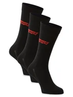 Skarpetki męskie - Levi's Skarpety pakowane po 3 szt. Mężczyźni Bawełna czarny jednolity, 39-42 - miniaturka - grafika 1