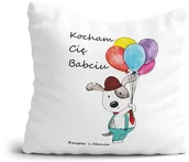 Gadżety dla niej i dla niego - Poduszka na DZIEŃ DZIADKA - Kocham Cię Dziadku + Imiona Balony Prezent - miniaturka - grafika 1