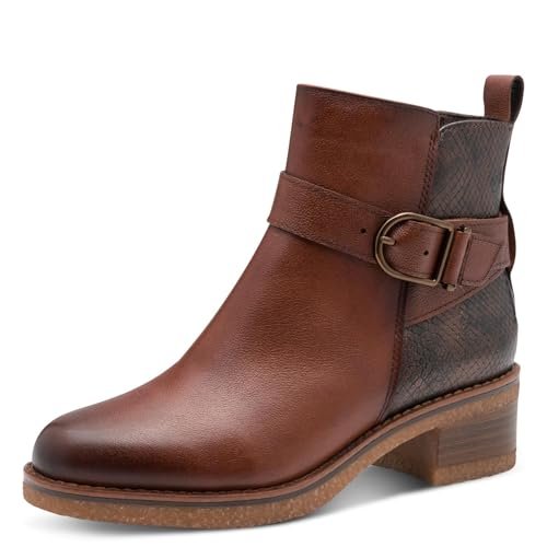 Marco Tozzi Damskie 2-25351-45 modne kozaki, Cognac Comb, 37 EU, Cognac Comb, 37 EU