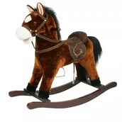 Zabawki na biegunach - Bujany konik Western z dźwiękiem i siodłem, ciemnobrązowy - miniaturka - grafika 1