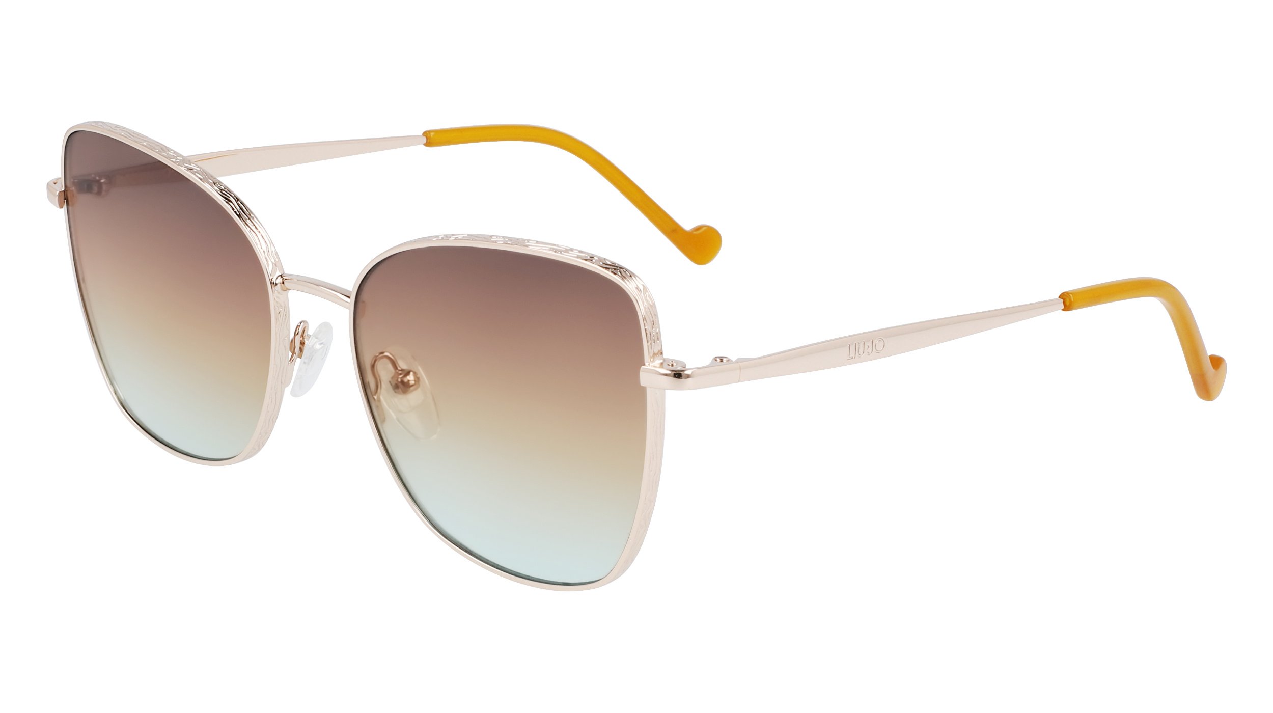 Liu Jo LJ141S SHINY GOLD/BROWN GREEN SHADED 55/17/140 Damskie okulary przeciwsłoneczne Okulary przeciwsłoneczne