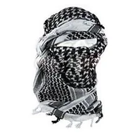 Czapki i chusty sportowe męskie - Szalik Mil-Tec PLO Shemagh, Biały czarny, 110x110 cm - miniaturka - grafika 1