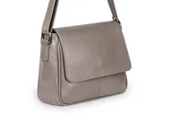 Torebki damskie - Torebka Skórzana Vera Pelle Bafta Taupe - miniaturka - grafika 1