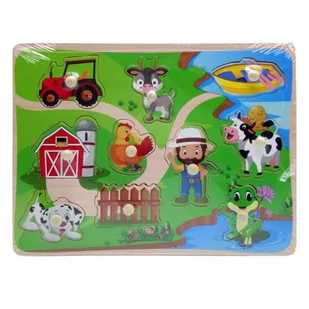 BIGTOYS Puzzle drewno Farma BPUZ6481 - Puzzle - miniaturka - grafika 1