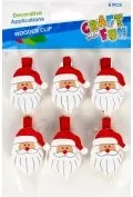 Drewniane spinacze Boże Narodzenie Mikołaj - Spinacze i klipsy do papieru - miniaturka - grafika 1