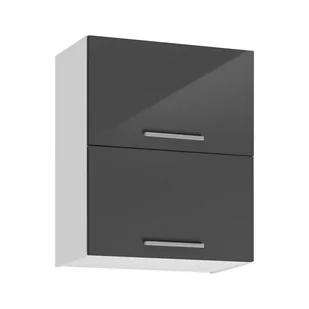 Szafka kuchenna wisząca, Salma, 60x32x72 cm, biel, grafit, połysk - Szafki kuchenne - miniaturka - grafika 1