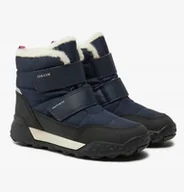 Śniegowce damskie - Geox Śniegowce Granatowe Wygodne Na Rzepy Ciepłe Modne Dziecięce 25 Jka - miniaturka - grafika 1