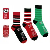 Skarpetki męskie - SKARPETKI Kibica MĘSKIE Kolorowe Piłkarskie 3Pak r. 43-45 - miniaturka - grafika 1