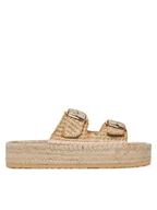 Espadryle damskie - LOVE MOSCHINO Espadryle JA28393G0MJQ0107 Beżowy - miniaturka - grafika 1