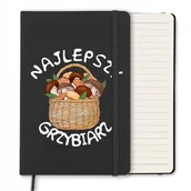 Notesy i bloczki - NOTES CZARNY W LINIE A5 MIŁOŚNIK GRZYBOBRANIA WZÓR - miniaturka - grafika 1