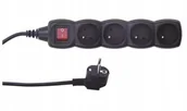 Przedłużacze i rozgałęźniki - Emos Przedłużacz 4 gniazdowy z uziemieniem i wyłącznikiem 5m Czarny PC1415 - miniaturka - grafika 1