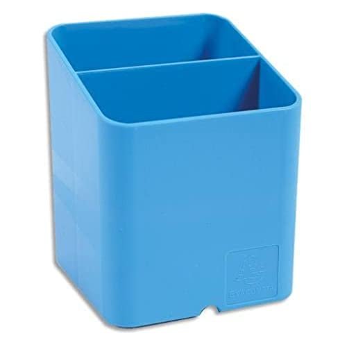 Exacompta 67782D Pojemnik na długopisy Premium Pen-Cube z 2 przegródkami dla większego porządku na biurku przybornik na długopisy pudełko do przechowywania organizer turkusowy