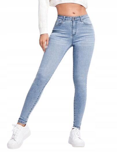SHEIN SPODNIE JEANSOWE RURKI NIEBIESKIE CASUAL 44 Ł5G