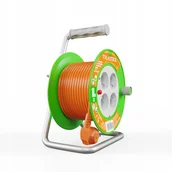 Przedłużacze i rozgałęźniki - PLASTROL przedłużacz bębnowy Standard Line 40m H05VV-F 3x1,5 4xGS 16A pomarańczowy W-98950 W-98950 - miniaturka - grafika 1