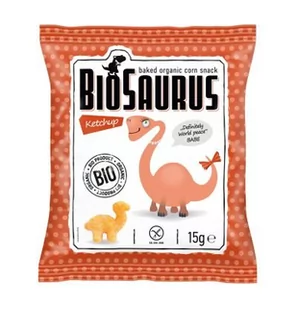 CIBI Chrupki kukurydziane o smaku ketchupowym BEZGL. BIO 15 g BioSaurus eko-wital-6393 - Przekąski dla dzieci - miniaturka - grafika 1
