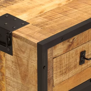 Szafka, 80x31x66 cm, lite surowe drewno mango i metal Lumarko! - Szafki do salonu Szafka, 80x31x66 cm, lite surowe drewno mango i metal Lumarko! - Szafki do salonu - miniaturka - grafika 7