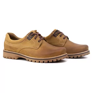 Buty męskie skórzane trapery 879 rude - KOMODO - Buty trekkingowe męskie - miniaturka - grafika 1
