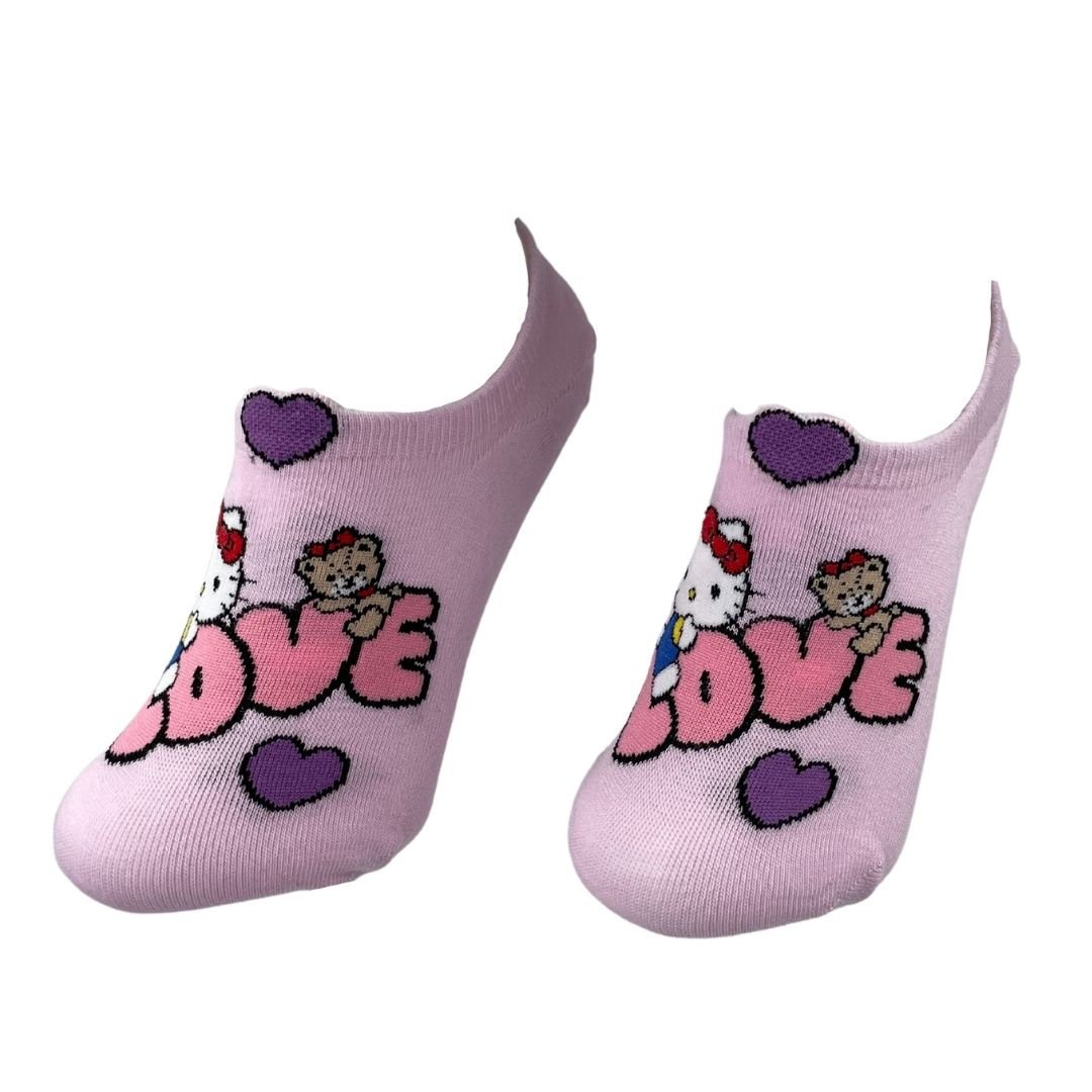 Skarpetki Bawełniane Stopki Różowe Hello Kitty Damskie 36-40