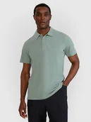 Koszulki męskie - 4F Koszulka polo regular męska - oliwkowa M - miniaturka - grafika 1