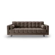 Sofy i kanapy - Brązowa aksamitna rozkładana sofa ze schowkiem 222 cm Bali – Cosmopolitan Design - miniaturka - grafika 1