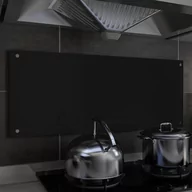 Akcesoria i części AGD - vidaXL Panel ochronny do kuchni, czarny, 100x40 cm, szkło hartowane - miniaturka - grafika 1