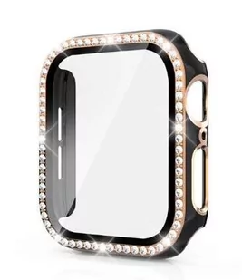 Etui + szkło 2W1 do Apple Watch 7/8/9 41mm DIAMOND czarno-rosegold - Akcesoria do smartwatchy - miniaturka - grafika 1