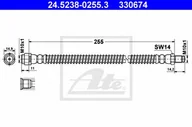 Przewody hamulcowe - ATE Przewód hamulcowy giętki ATE 24.5238-0255 2114200548 24.5238-0255 - miniaturka - grafika 1