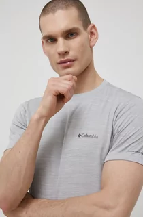 Koszulki męskie - Columbia T-shirt sportowy Zero Rules kolor szary gładki - grafika 1