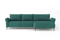 Narożniki - DOMO-HOME Narożnik z funkcją spania ILUSIO L - Nowoczesny narożnik z wysokim komfortem siedzenia 250x205cm Regulowane oparcie Wysokiej jakości materiały i stylowy design Kolor ciemnozielony Lewy - miniaturka - grafika 1