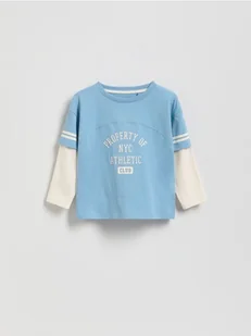 Reserved - Bawełniany longsleeve - jasnoniebieski - Bluzki dla niemowląt - miniaturka - grafika 1
