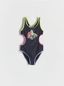 Stroje kąpielowe dla dziewczynek - Reserved - Jednoczęściowy kostium kąpielowy Atomówki - czarny - miniaturka - grafika 1