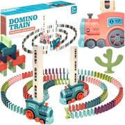 Zabawki interaktywne dla dzieci - edukacyjny pociąg układający klocki domino - miniaturka - grafika 1