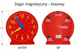 Wielki klasowy zegar magnetyczny z praktycznym - Mały naukowiec - miniaturka - grafika 1