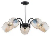 Lampy sufitowe - Lemir Katla żyrandol 5 pł. / czarny matowy + złoty + bursztyn O3065 W5 CZA + ZL O3065 W5 CZA + ZL - miniaturka - grafika 1