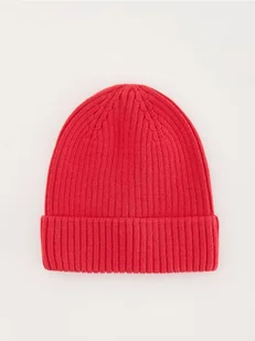 Reserved - Prążkowana czapka beanie - czerwony - Czapki dla dzieci - miniaturka - grafika 1