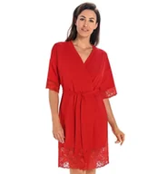 Bielizna nocna - Szlafrok z wiskozy damski Gloria czerwony, Teyli - miniaturka - grafika 1