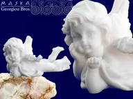 Figurki dekoracyjne - Aniołek leżący alabaster grecki - miniaturka - grafika 1