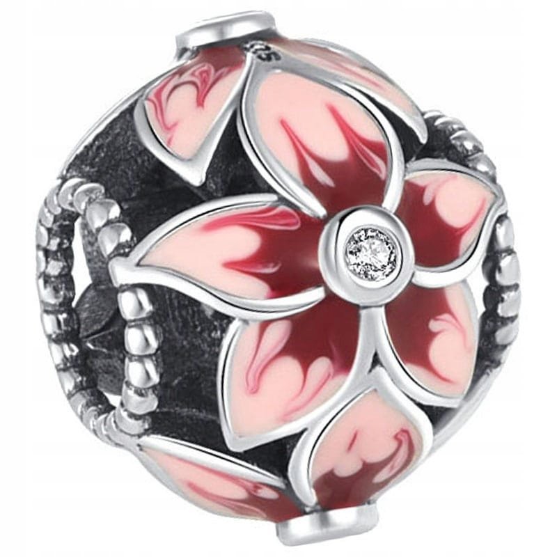 Charms do Pandora Zawieszka Charms Koralik Różowe Kwiaty Charms MODA TRUSKY