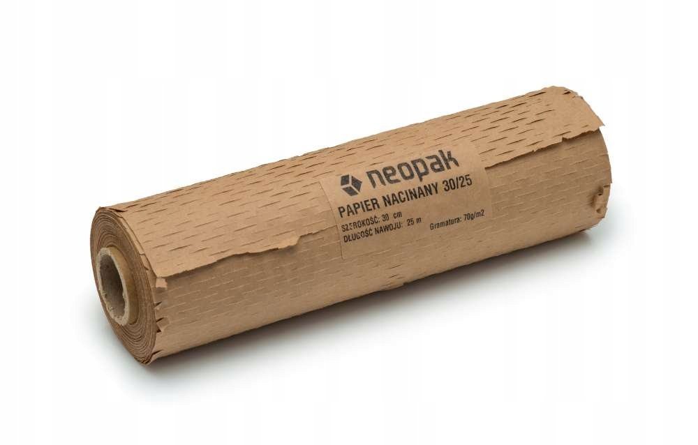 Papier Nacinany KRAFT 30cm x 25m Pakowy do Pakowania ROLKA Brązowy