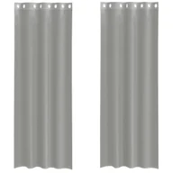 Zasłony - vidaXL Zasłony woalowe z przelotkami 2 szt. Jasnoszary 140x260 cm - miniaturka - grafika 1