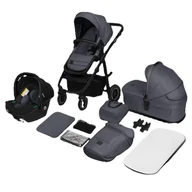 Wózki dziecięce - Lionelo Amber Plus wózek wielofunkcyjny 3w1 Grey Graphite - miniaturka - grafika 1