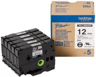 Taśmy do drukarek barwiące - Taśma Brother laminowana 12mm x 8m czarny nadruk / srebrne tło - miniaturka - grafika 1