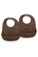 Śliniaki i fartuszki - Nuuroo - śliniak silikonowy z kieszonką Giraf Acron - miniaturka - grafika 1