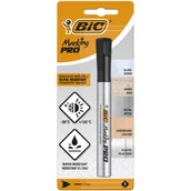 Markery permanentne - BIC Marker permanentny Ultra-Resistant Marking PRO czarny okrągły metalowy w blistrze 8137 - miniaturka - grafika 1
